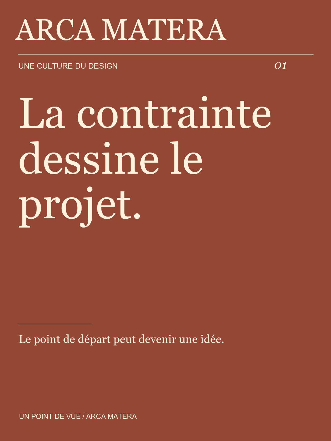 Composition typographique sur la contrainte comme point de départ du design.
